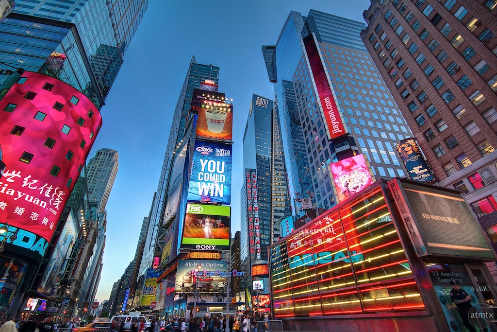 Times Square, Approaching Blue Hour - New York, New York