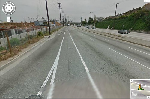 Disappearing Venice Blvd. Bike Lane at San Vicente