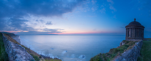 blue ireland sunset sea panorama seascape color colour water landscape landscapes shoreline shore vista northernireland bluehour nationaltrust isolated leefilters