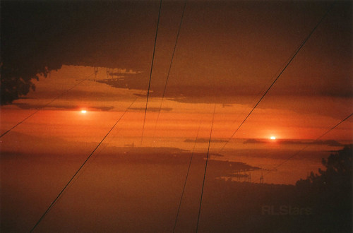 sunset film atardecer lomography doubleexposure galicia analogue xr vigo dobleexposición redscale ricoh35fm rlstars