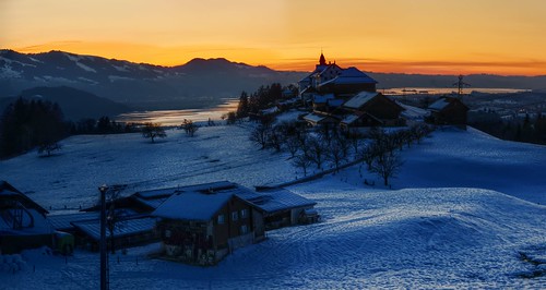 winter sunset lake snow abbey switzerland nikon ostschweiz east zürich kloster d300 zürchersee