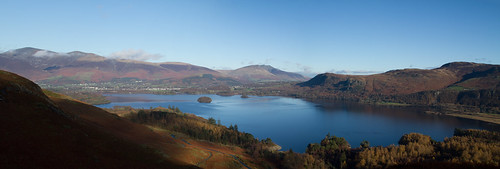 uk blue vacation england sky panorama lake holiday water beauty sunshine clouds walking landscape outdoors scenery view exercise unitedkingdom hiking lakedistrict clear valley shade cumbria derwentwater fitness keswick catbells skiddaw blencathra borrowdale stamina pse9 welcomeuk