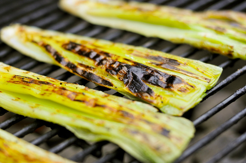 Grilled Leeks with Romesco Sauce