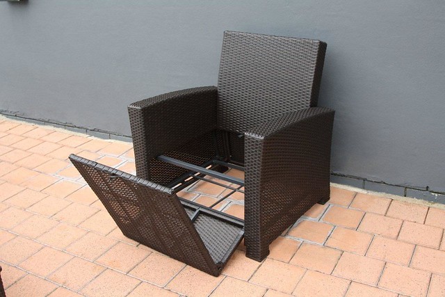 Manhattan All Weather Wicker Bistro Set - Glass-Top Table + Two