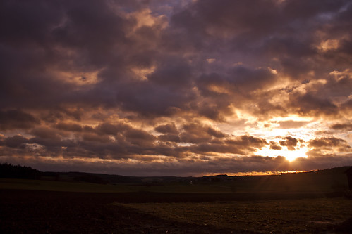 sunset countryside ray sunrays baiern