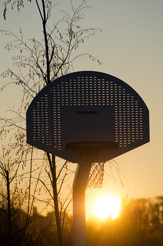 sunset sun field ball court play basket player dribble