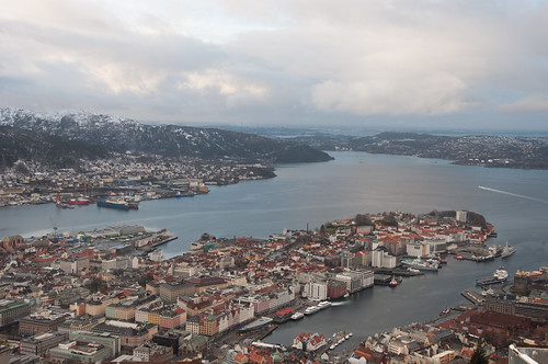 norway view bergen fjords fløyen