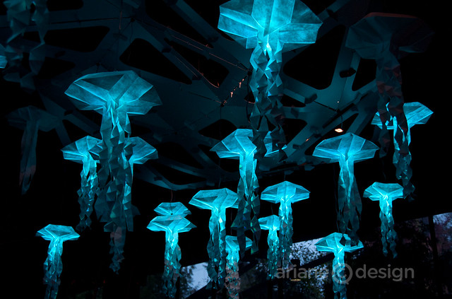 Jelly Swarm, an interactive light installation