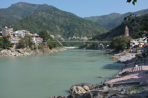bridge india river ganges rishikesh