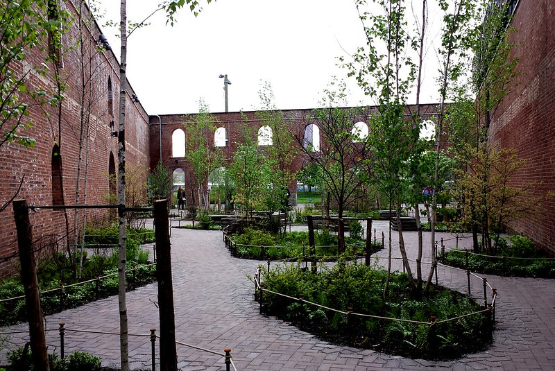St. Ann's Warehouse in DUMBO, Brooklyn -- architectural renovation by Marvel Architects, landscape design by MVVA