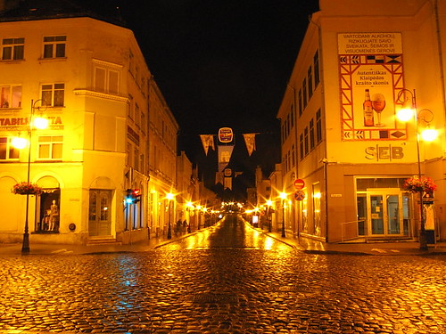 street night europe baltic nightview klaipeda lithuania lietuva リトアニア バルト三国 クライペダ