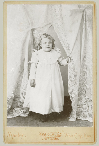 Cabinet Card small child and drapes