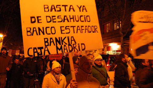 Manifestación de afectados por la hipoteca en febrero.