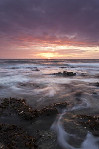 pink sea orange sun seascape seaweed clouds sunrise canon reflections movement rocks cornwall horizon roseland singhray leefilters mjm383 martinmattocksphotography