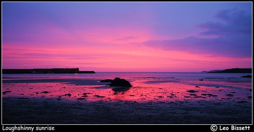 ireland dublin tower beach water sunrise island rocks martello loughshiny loughshinnysunrise