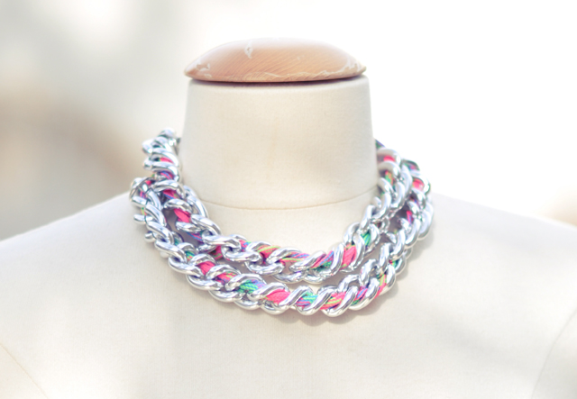 Neon chain necklace - DIY