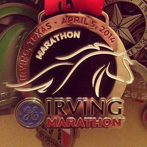 My medal from Saturday's Irving #Marathon. Recap on the blog! #running #runchat #fitfluential #finishstrong