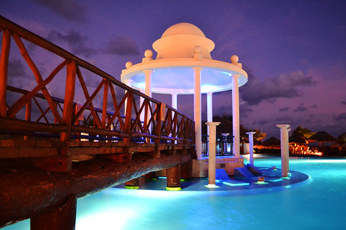bridge sunset pool night mexico lights yucatan gazebo resort dome cancún mayanriviera quintanaroo puertomorelos nikond3100 nowsapphire nowsapphirecancún