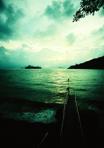sunset sea sky hk tree green film water island hongkong pier xpro ship shore agfa uws e2c precisa ct100