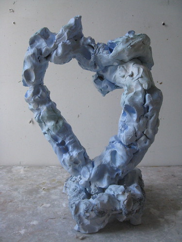 blue sculpture art ceramics clay portal
