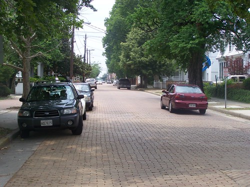 High Street, Cambridge, Maryland is paved with brick