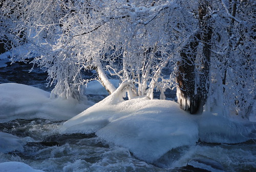 winter finland rapids eura kauttua