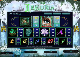 The Land of Lemuria Slots Payout
