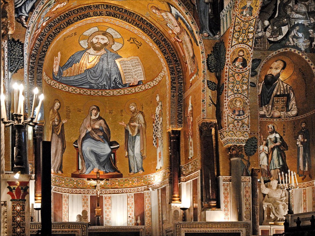 Photo de Palerme en Sicile : L'abside de la Chapelle palatine - Photo de Jean-Pierre Dalbéra