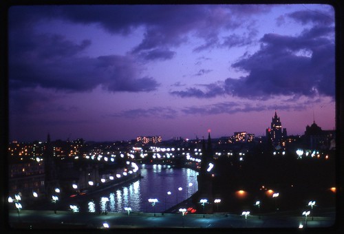 Kremlin and Moscow River at Dusk, Moscow, 1969