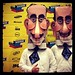 These cardboard heads are much more interesting (created by Wayne White) #sxsw