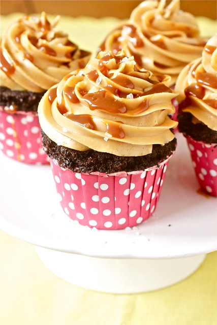 Salted Caramel Cupcakes for a Virtual Baby Shower