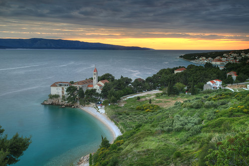 adria bol brac croacie croatia croazia dalmacija dalmatia horvatorszag hrvatska jadran kroatie mediterranean dusk island monastery spring sunset