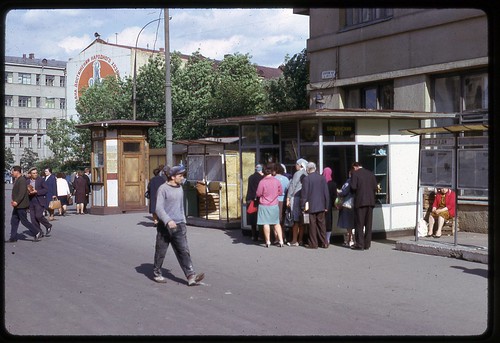 Street vendors at Lermontov Station, Moscow, 1969