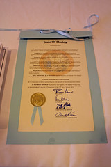 The Governor and Cabinet's January 18, 2012 Resolution recognizing the Florida Guardian ad Litem Program on display in the reception area of the twenty-second floor of the Capitol during Guardian ad Litem Day on February 9, 2012 in Tallahassee, Florida.
