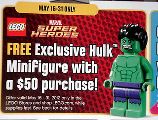 Exclusive Hulk Minifigure with $50 LEGO S@H Purchase May 16th-31st