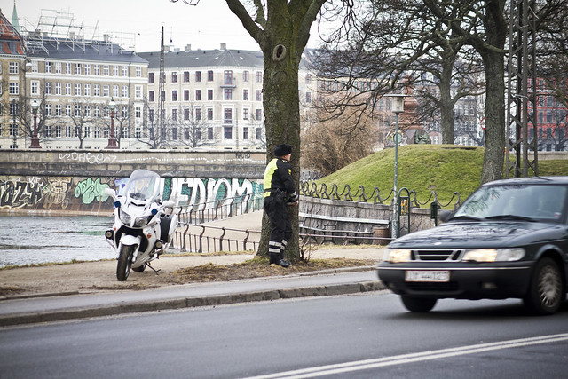 Policeman Hunting Cyclists