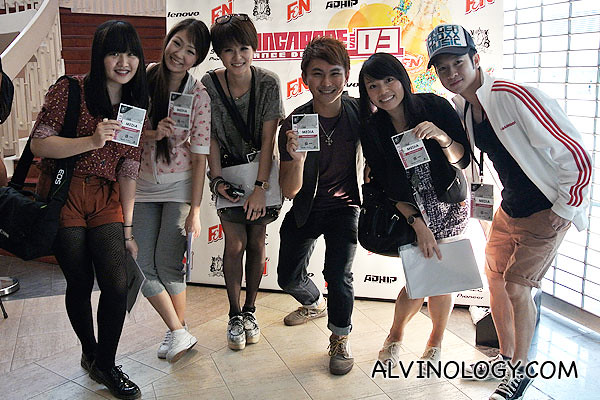 The bloggers with their media passes