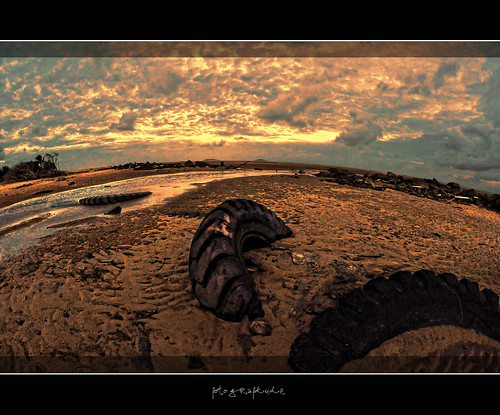 sunset clouds sand nikon stream desert buried swamp rubbish outback mackay discarded refuse tyres d90 colorphotoaward fotografdude