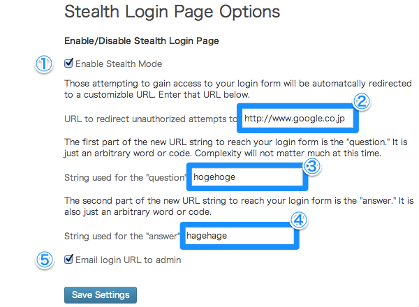 Stealth Login Page Preference