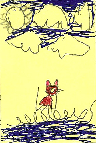 Red Cat Floating in a Box Megan Lind  2 yrs old
