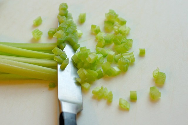 Dicing celery by Eve Fox, Garden of Eating blog, copyright 2012