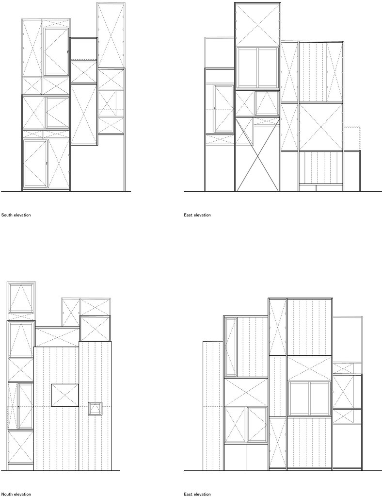Drawings 07 - elevation 立面圖 東京透明私人住宅 House NA／藤本壯介 Sou Fujimoto