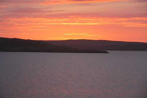 autumn sea sunrise islands shetland reawick roesound foraness