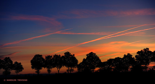 france saintaffriquelesmontagnes sunset sky airplanes trees exhust gases gas aeroplanes planes dusk twilight clouds threat contrails vaportrails jets conspiracy vapour occitanie tam