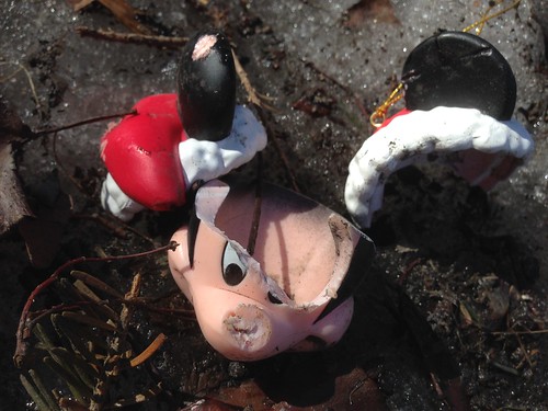 Found in the Melting Snow: Broken Mickey Mouse Ornament