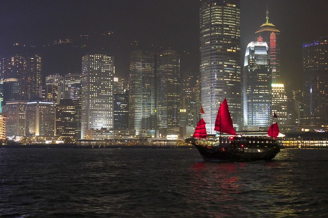 Hong Kong Harbor at Night