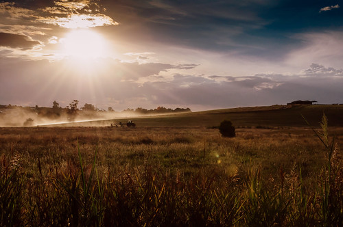 sun tractor field landscape farm australia hay sunray paddock sunflare gippsland warragul nikond90 nikkor1685 nikonflickraward vorka70