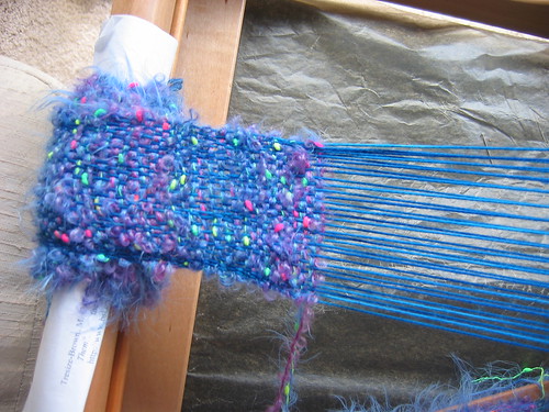 Blue scarf on Ashford Knitter's Loom