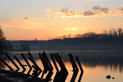 park lake sunrise nikon state pennsylvania reservoir pa pilings marshcreek d7000