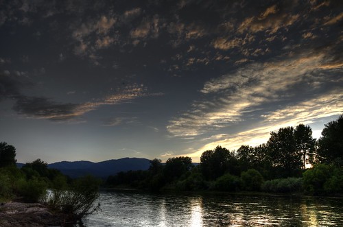 sunset river hdr clarkfork